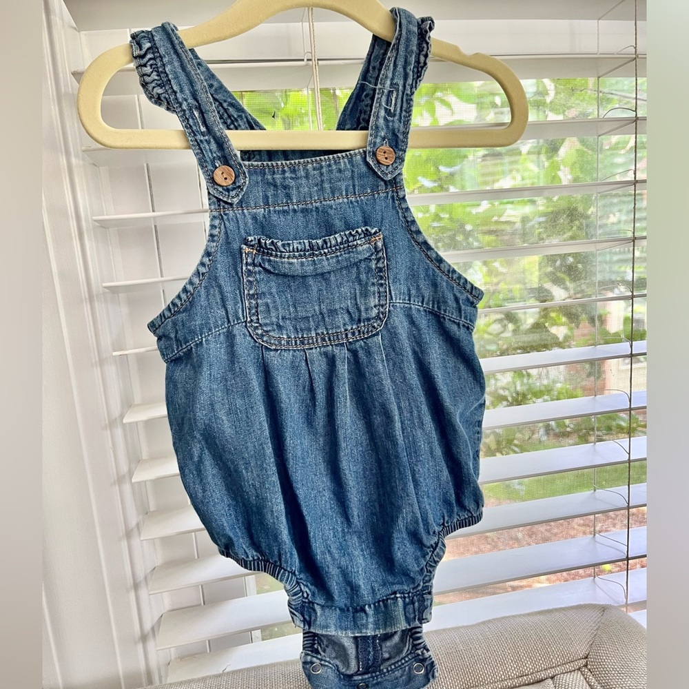 Baby Gao Denim Jean overall romper